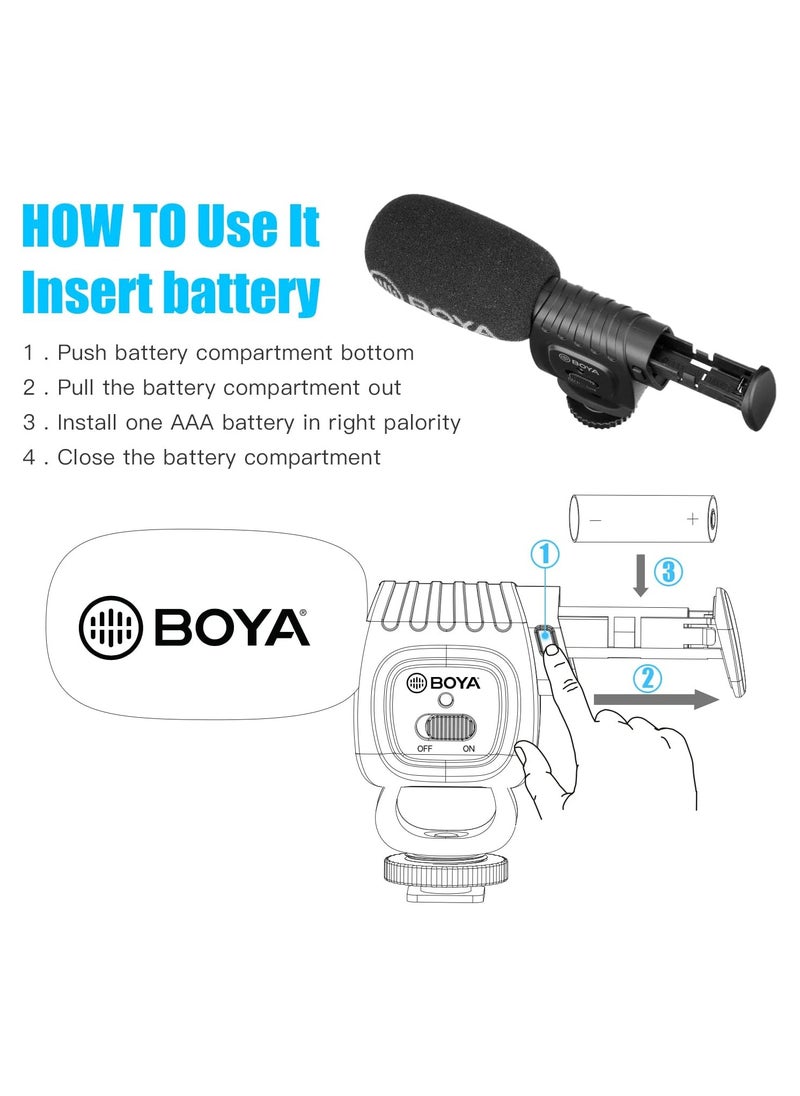 بويا BOYA BY-BM3011 ميكروفون الكاميرا، ميكروفون البندقية مع حامل الصدمات  - Image 4