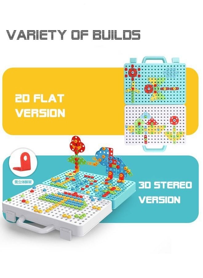 PYEBE - 276pcs STEM Learning Toys Construction Engineering Building Block Games with Drill & Screw Driver Tool Set For Kids - Image 1
