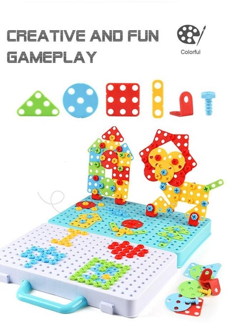 276pcs STEM Learning Toys Construction Engineering Building Block Games with Drill & Screw Driver Tool Set For Kids