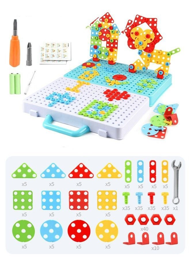 PYEBE - 276pcs STEM Learning Toys Construction Engineering Building Block Games with Drill & Screw Driver Tool Set For Kids - Image 1