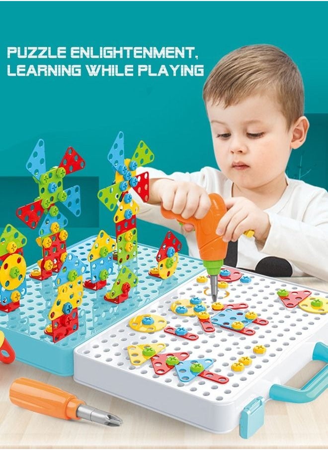 PYEBE - 276pcs STEM Learning Toys Construction Engineering Building Block Games with Drill & Screw Driver Tool Set For Kids - Image 1