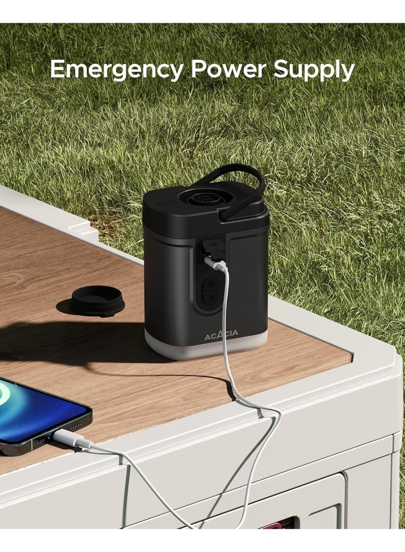 Acacia Portable Air Pump for Acacia Sleeping Pad, Rechargeable 4000mAh Battery Air Mattress Pump with Camping Light, Electric Air Pump for Inflatables with 5 Nozzles, Camping, Hiking, Pool, 4.8kPa - Image 4