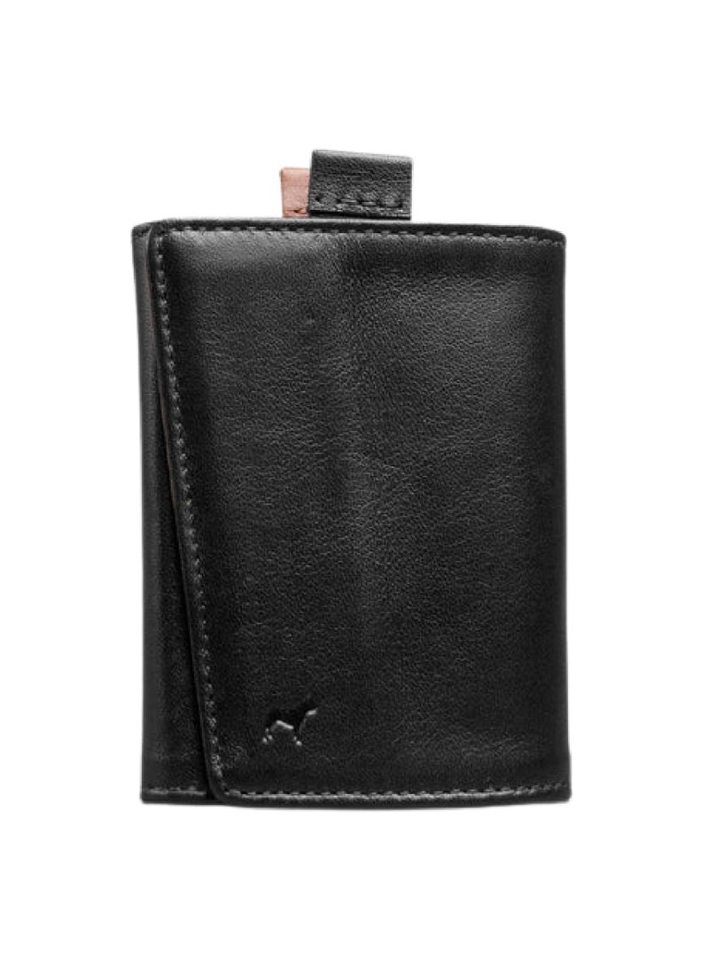 The Frenchie Co. Speed Wallet Mini | RFID Blocking, Ultra-Compact Minimalist Wallet Holds Up to 12 Cards & Cash, Italian Full-Grain Leather, Magnetic Closure, Quick-Access Card Holder with Pull Tab, Handcrafted Gift for Men & Women (Black-Tan) - Image 1