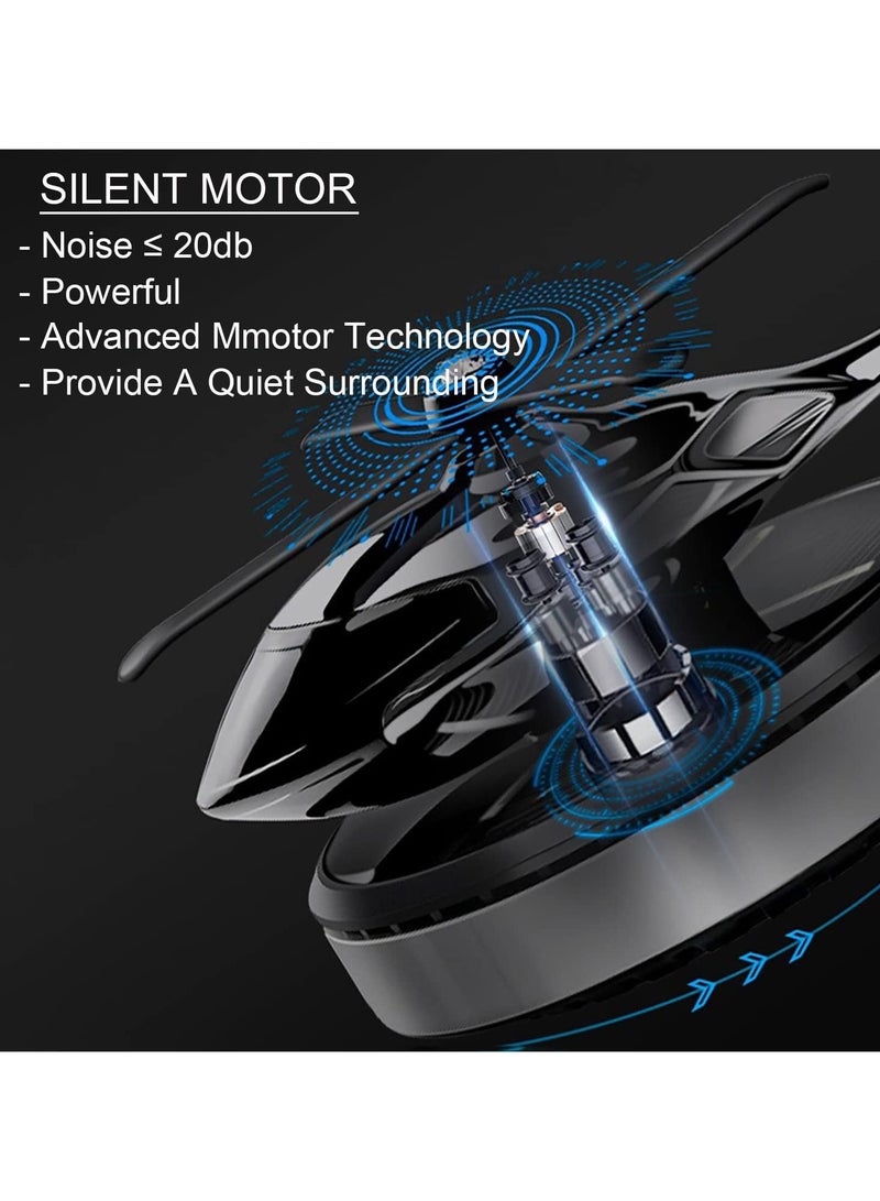 DubaiGallery Car Air Freshener, Helicopter Solar Energy Rotating Aromatherapy Aviation Al Alloy Diffuser, Interior Decoration Accessories Diffuser for Car and Home car air freshener solor - Image 3