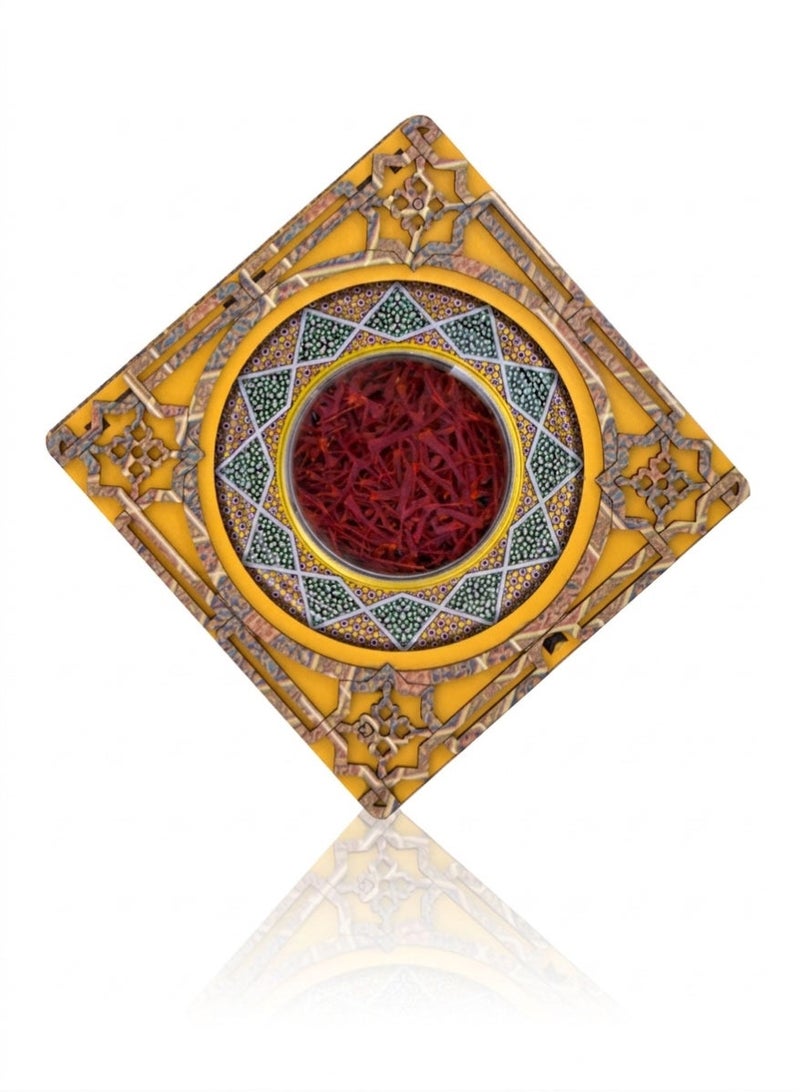 ZARCHIN Wooden Saffron Box and 1gm Super Negin Saffron - Image 1