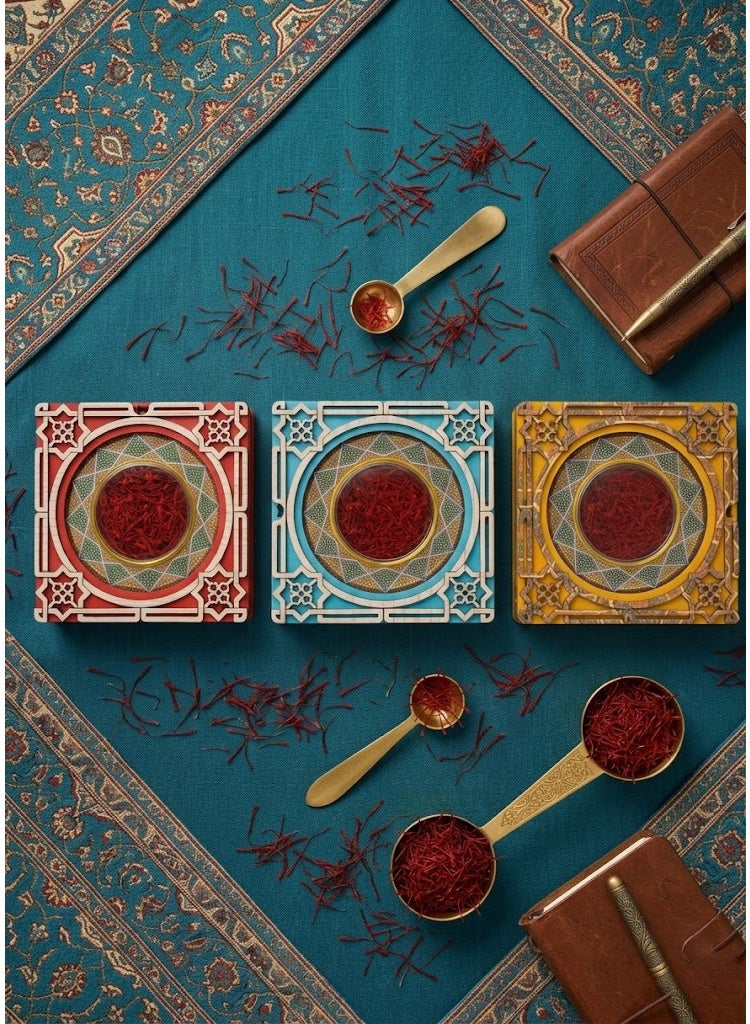ZARCHIN Wooden Saffron Box and 1gm Super Negin Saffron - Image 2