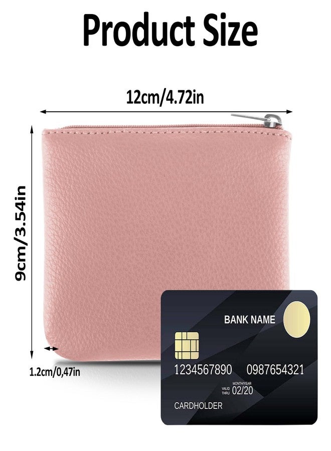 simarro Coin Purse, Vegan Leather Lychee Pattern Zipper Change Purse Portable Coin Wallet Mini Change Holder for Women Coin Pocket for Women Credit Card Folded Bills ID Key Headset Lipstick(Pink) - Image 4