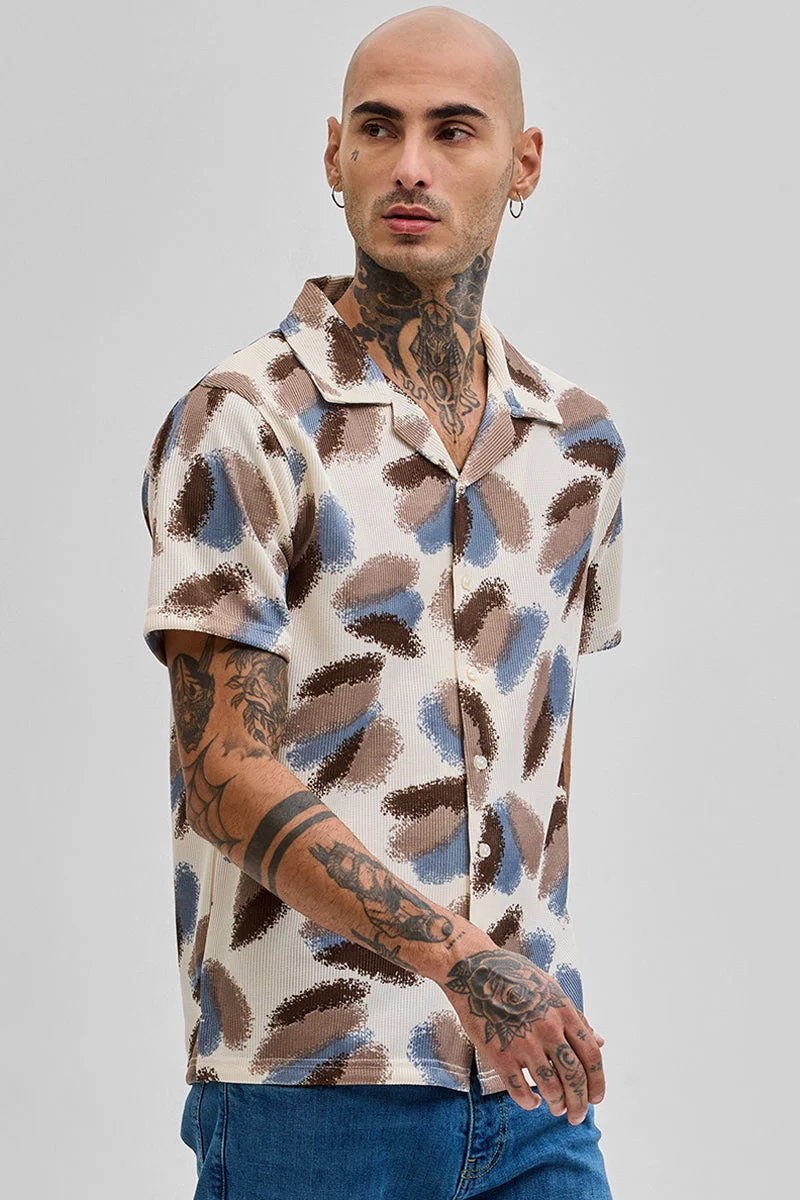 SNITCH Multicolour Abstract Half Sleeve Boxy Casual Shirt
