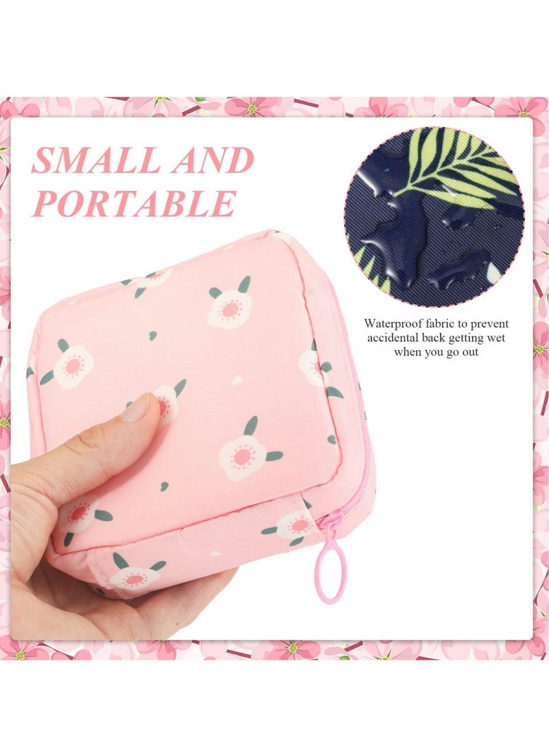 Sanitary Napkin Storage Bag, Zipper Menstrual Pad Bag Portable Sanitary Napkin Storage Tampons Holder for Purse First Period Kit for Teen Girls Store Sanitary Pads for Women(4Pcs) - Image 5