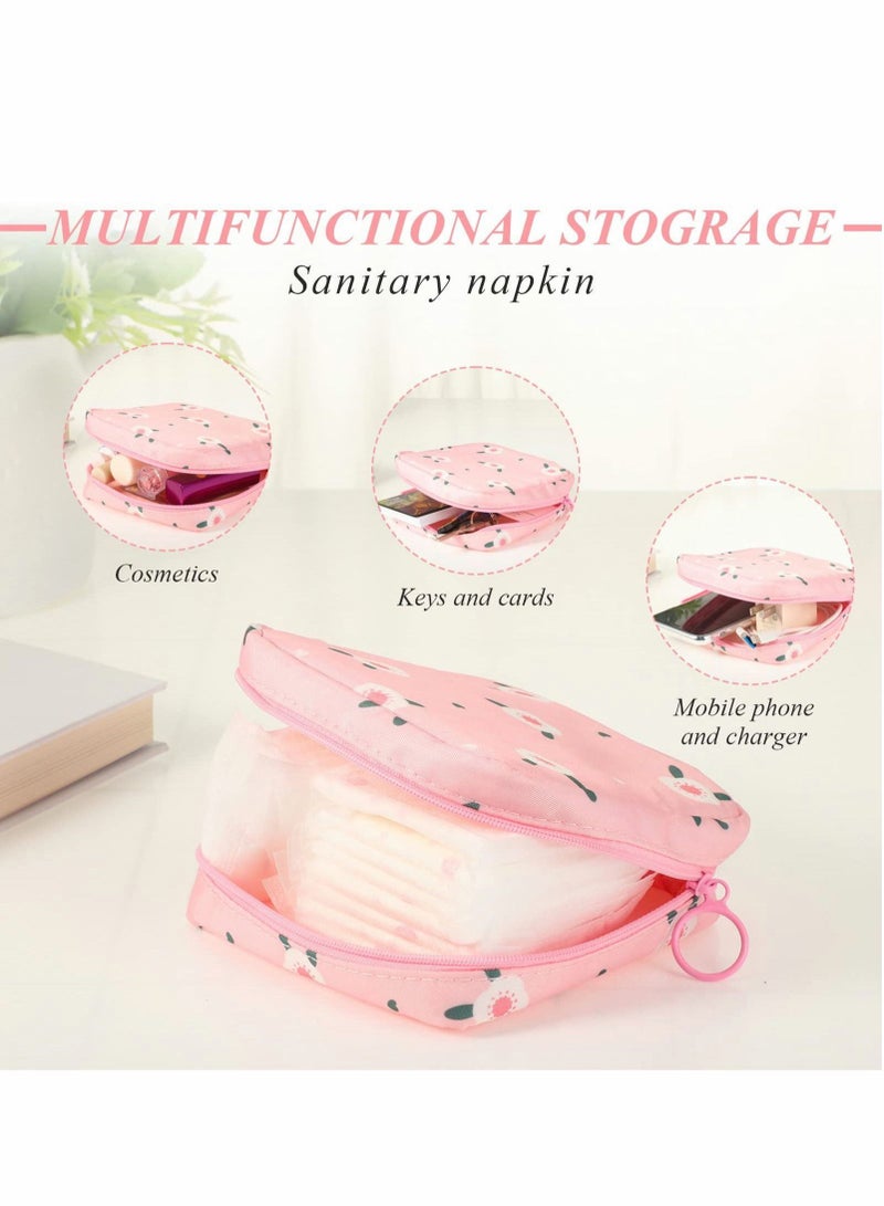 Sanitary Napkin Storage Bag, Zipper Menstrual Pad Bag Portable Sanitary Napkin Storage Tampons Holder for Purse First Period Kit for Teen Girls Store Sanitary Pads for Women(4Pcs) - Image 4