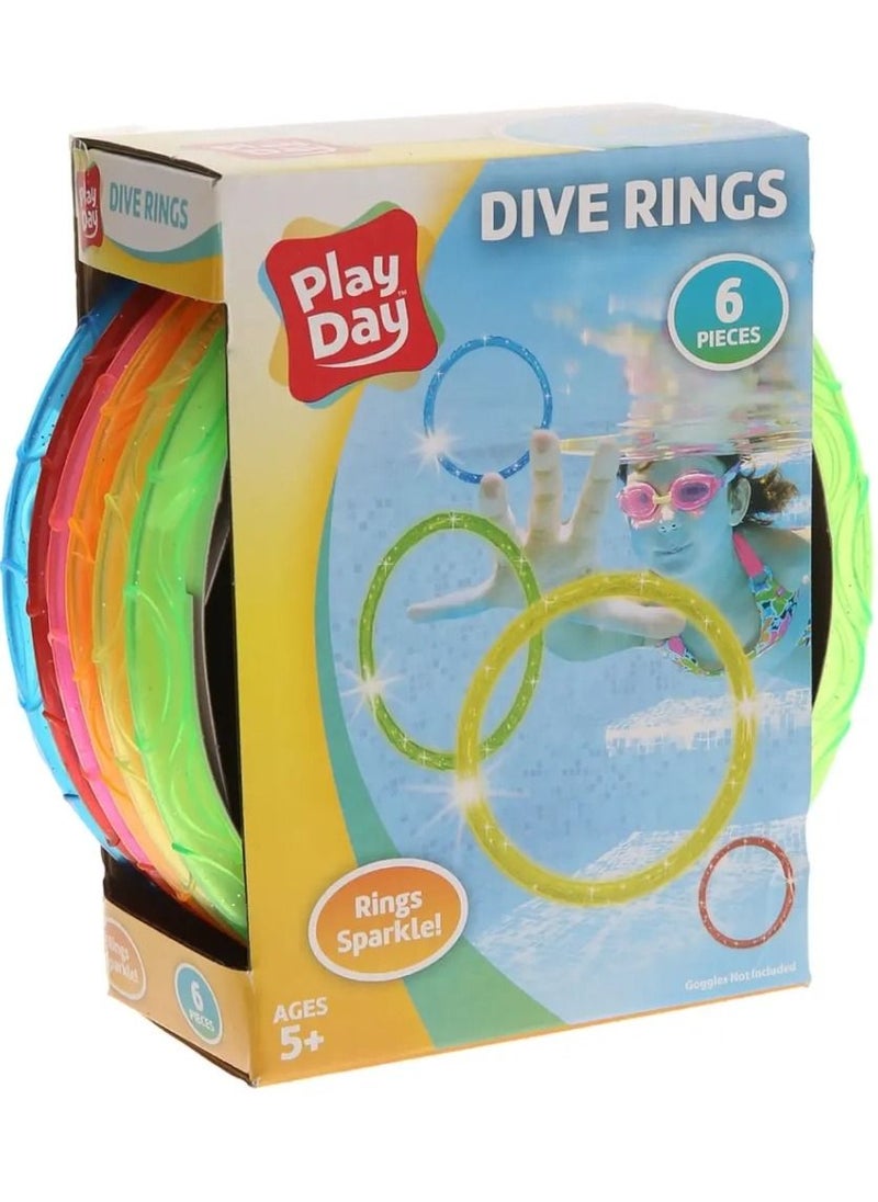 Play Day Sparkly Dive Ring Set 6 Pcs  - Image 2