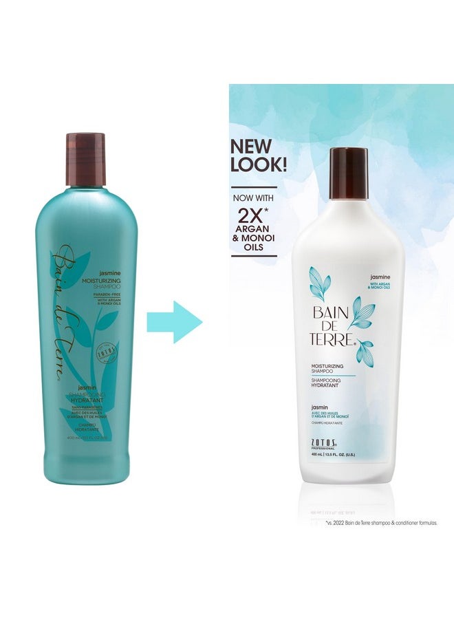 Bain de Terre - Jasmine Moisturizing Shampoo Luxurious Hydration For Dry Hair With Argan & Monoi Oils Parabenfree Colorsafe Vegan 13.5 Fl Oz - Image 1