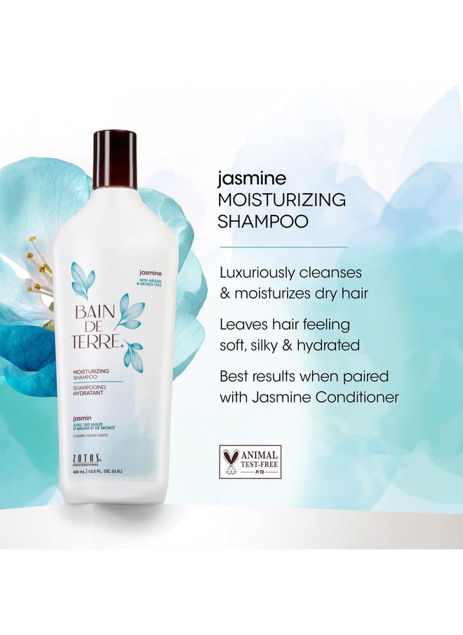 Bain de Terre - Jasmine Moisturizing Shampoo Luxurious Hydration For Dry Hair With Argan & Monoi Oils Parabenfree Colorsafe Vegan 13.5 Fl Oz - Image 1