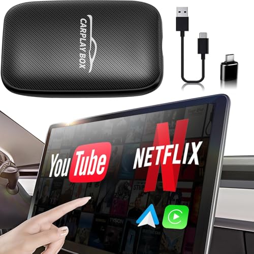 Flgocexs محول فلوغسكس اللاسلكي لسيارات كار بلاي - محول لاسلكي 3 في 1 لكار بلاي وأندرويد أوتو مع دعم نتفليكس ويوتيوب مدمج بطاقة TF فقط لنماذج السيارات الأصلية بعد 2016 مع كار بلاي سلكي - Image 1