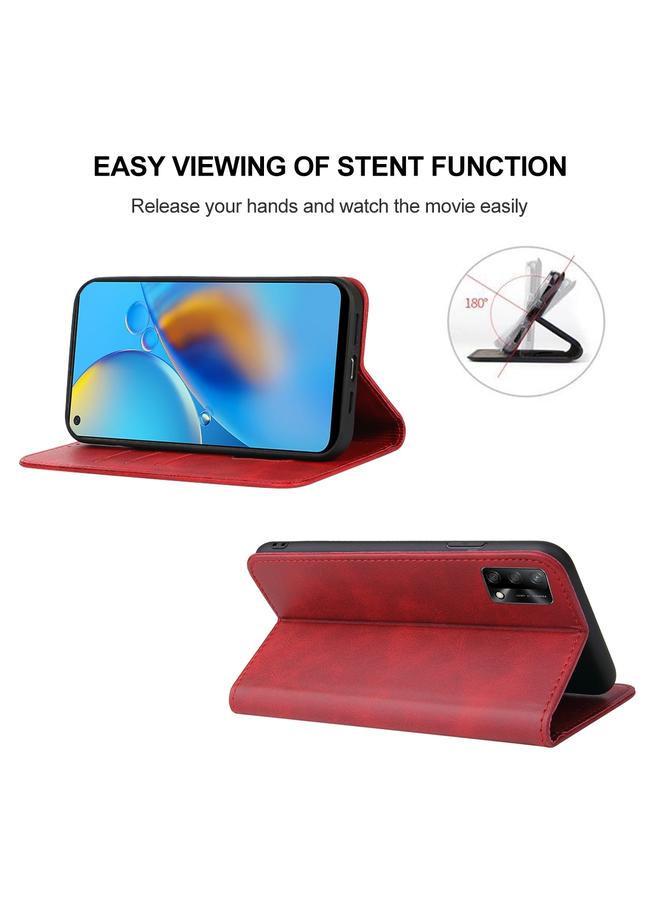 اس-توب جراب هاتف OPPO A74 4G بإغلاق مغناطيسي من الجلد - Image 4