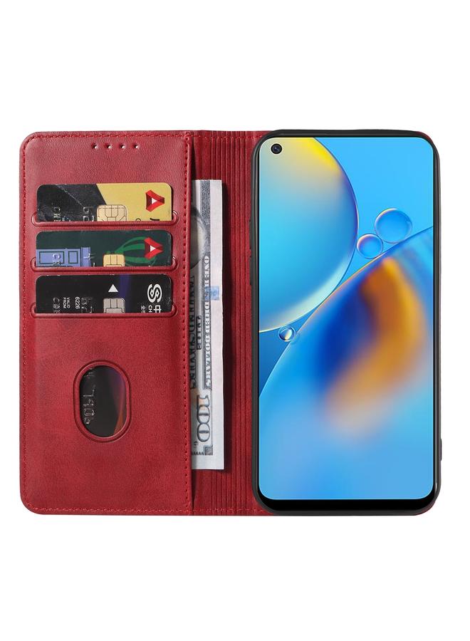 اس-توب جراب هاتف OPPO A74 4G بإغلاق مغناطيسي من الجلد - Image 3