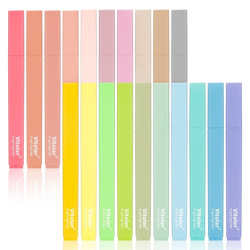 Vitoler 20Pcs Highlighters,Pastel Highlighters Set,Assorted Morandi Color Highlighter, Chisel Tip Bible Highlighter for School Office Supplies - Image 1