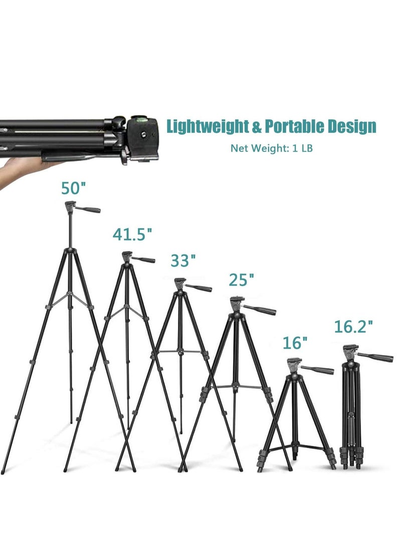 Generic 50" Extendable Cell Phone Tripod with Wireless Bluetooth Remote and Universal Phone Holder, Perfect for Video Recording/Selfies/Live Stream.  - Image 2