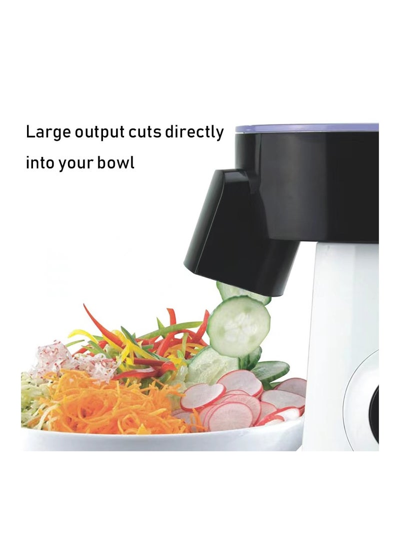 سونفير صانعة سلطات 5 في 1 – جهاز مطبخ كهربائي متعدد الوظائف بقوة 200 واط مع 5 شفرات من الستانلس ستيل، تقطيع الخضار والفواكه أوتوماتيكياً، مبشرة جبن، أنبوب تغذية واسع، سهل التنظيف - Image 2