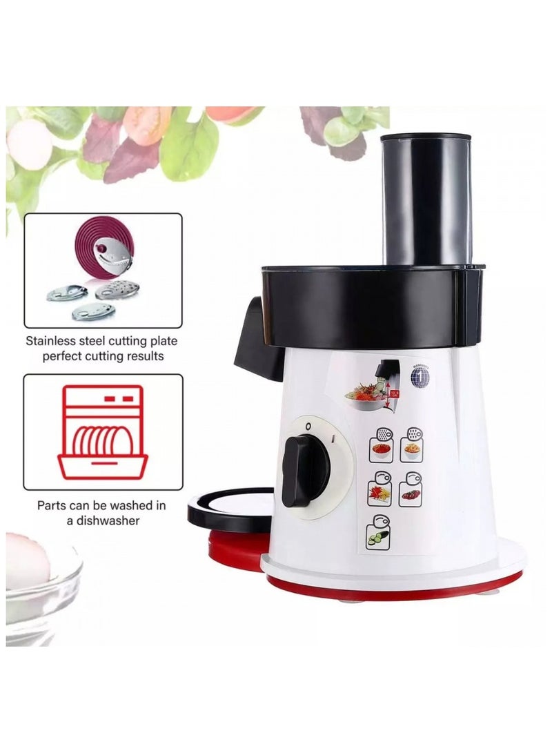 سونفير صانعة سلطات 5 في 1 – جهاز مطبخ كهربائي متعدد الوظائف بقوة 200 واط مع 5 شفرات من الستانلس ستيل، تقطيع الخضار والفواكه أوتوماتيكياً، مبشرة جبن، أنبوب تغذية واسع، سهل التنظيف - Image 4