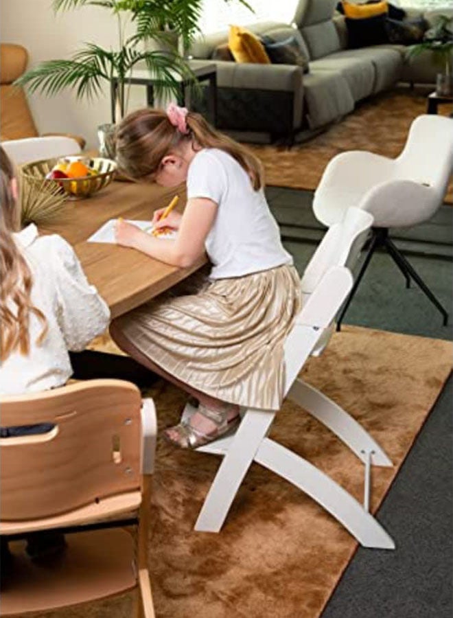 CHILDHOME Evosit Baby High Chair From 0 Month To 85Kg, Tablet Included, Beechwood, Cradle, Safety Harness 5 Points, Invisible Screws - White - Image 3