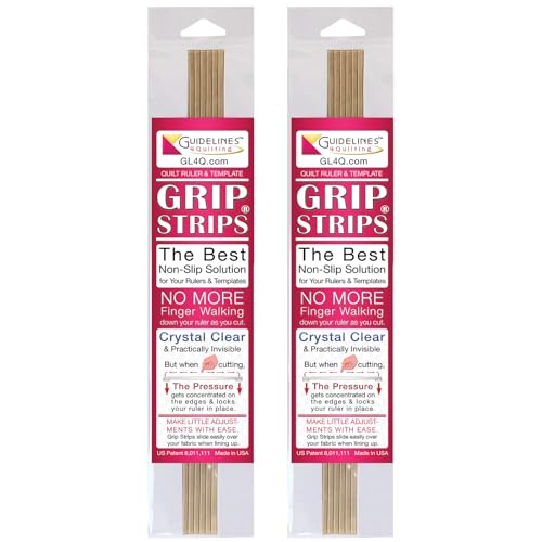 Guidelines4quilting Grip Strips to SlipProof Quilt Rulers Templates 11 78 Crystal Clear Peel Stick Strips 6Pkg 2Pack - Image 1