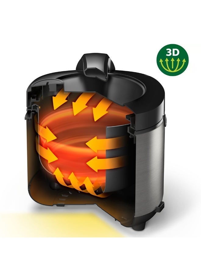PHILIP PHILIPS Premium 3000 Series Rice and Multi Cooker HD3138/62 – 5-in-1 Multifunctional Cooker with Advanced Fuzzy Logic, Perfect Rice Cooking, Slow Cook, Steam, Sauté, and Keep Warm Functions, Easy-to-Clean Non-Stick Pot, Digital Display, 1.2L Capacity - Image 2