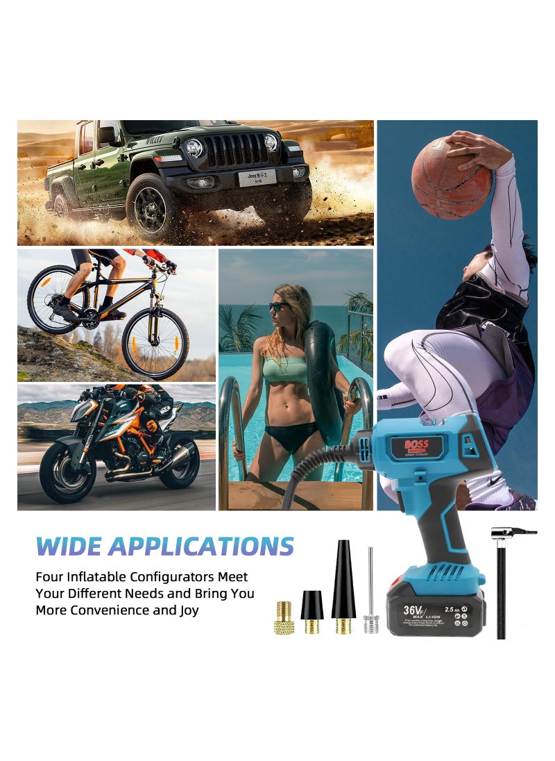 BOSS LIFE STYLE BOSS LIFE STYLE Cordless Air Compressor - Wireless Inflation for Car Tires, Sports Equipment, Airbeds, Sofas, and More  - Image 5