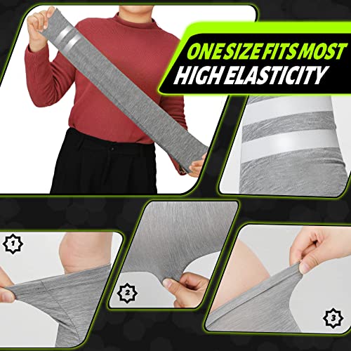Geyoga 4 Pairs UV Protection Sun Arm Sleeves for Men Women Reflective Cooling Compression Sleeves for Outdoor Sports Work(Black, White, Green, Yellow) - Image 4