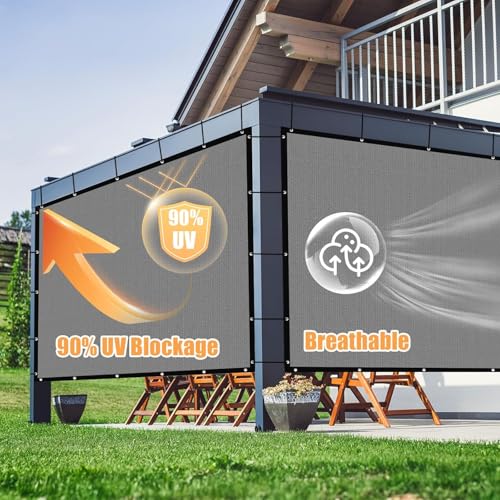 GREEN DECOR HDPE Sun Shade Cloth Canopy Cover with PP Band & Grommets & 85-90% Sun & UV Protection Used for Patio,Garden,Porch,Balcony,Outdoor Area (Grey Color, 9.5 X 5 Feet)(Pack of 1 Piece) - Image 5