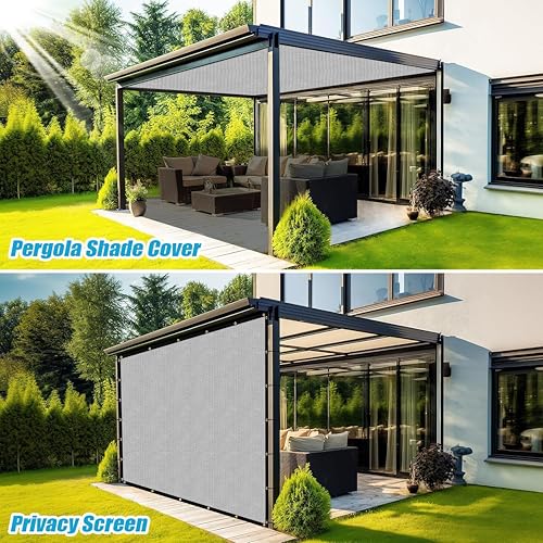 GREEN DECOR HDPE Sun Shade Cloth Canopy Cover with PP Band & Grommets & 85-90% Sun & UV Protection Used for Patio,Garden,Porch,Balcony,Outdoor Area (Grey Color, 9.5 X 5 Feet)(Pack of 1 Piece) - Image 2