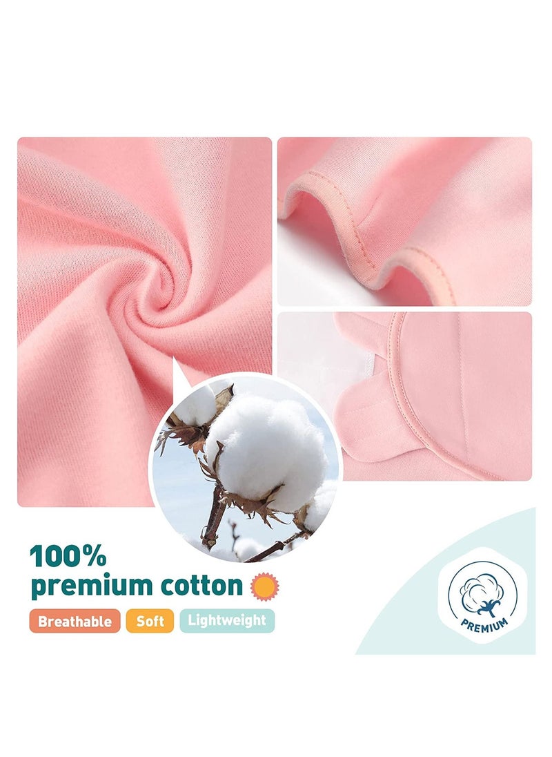 MissTiara 3 Pcs Baby Swaddle Wrap for Newborn Sleep Sack 100% Cotton Muslin Adjustable Sleepsack Sleep Bag with Beanie Baby hats  - Image 5