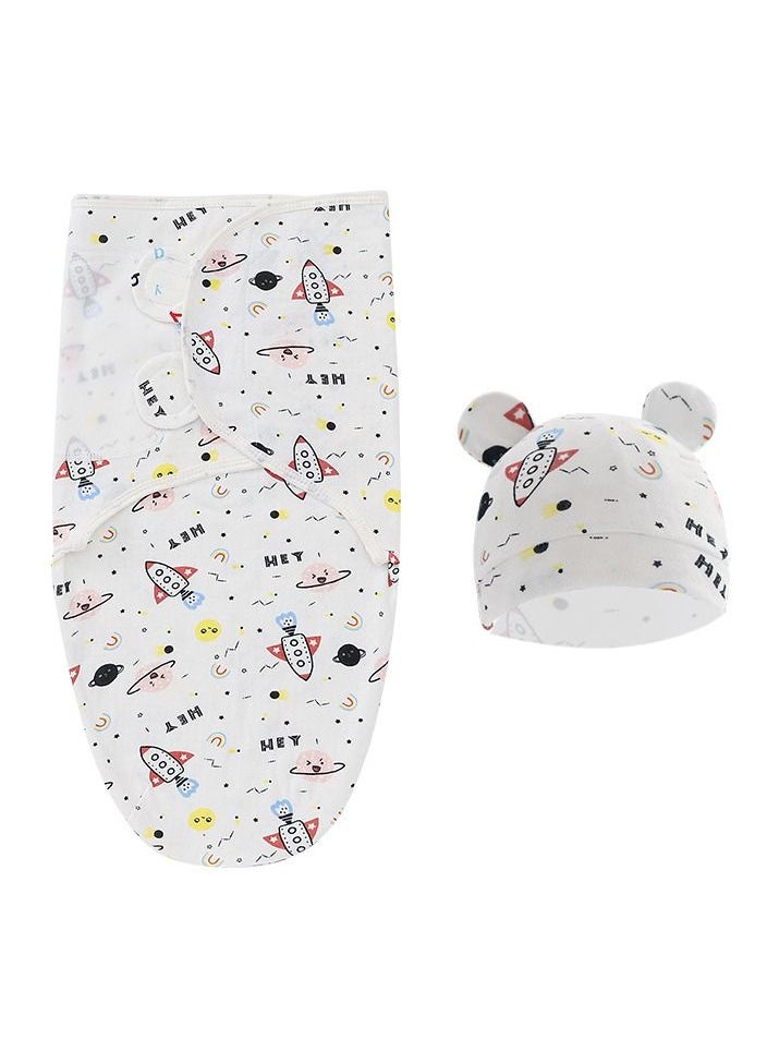MissTiara 3 Pcs Baby Swaddle Wrap for Newborn Sleep Sack 100% Cotton Muslin Adjustable Sleepsack Sleep Bag with Beanie Baby hats  - Image 4