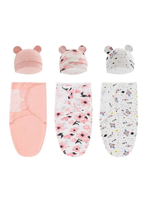 3 Pcs Baby Swaddle Wrap for Newborn Sleep Sack 100% Cotton Muslin Adjustable Sleepsack Sleep Bag with Beanie Baby hats