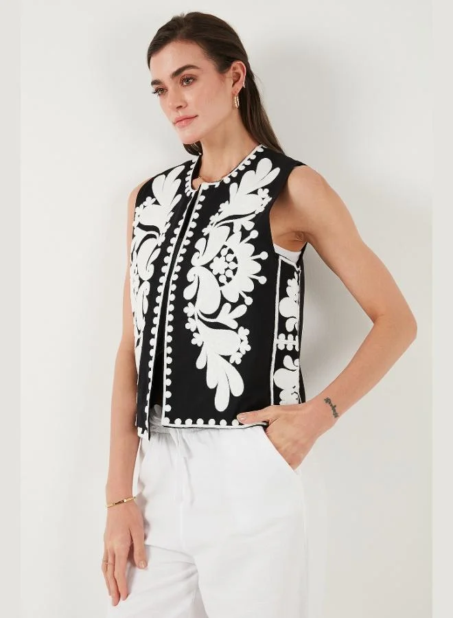 Lela  Lela Cotton Regular Fit Floral Embroidered Vest Women's VEST 676238 for Women | Best Price UAE