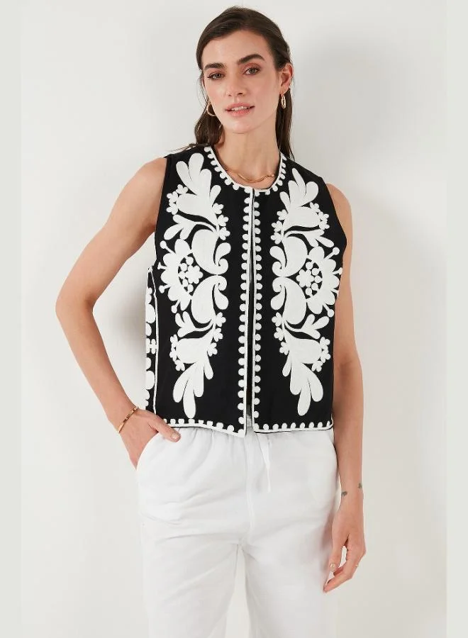 Lela  Lela Cotton Regular Fit Floral Embroidered Vest Women's VEST 676238 for Women | Best Price UAE