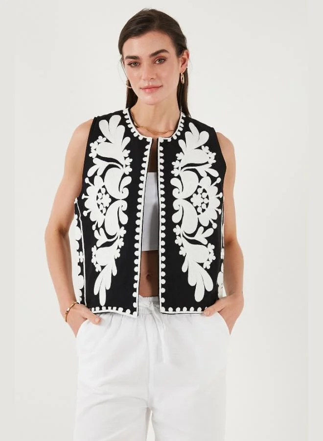 Lela  Lela Cotton Regular Fit Floral Embroidered Vest Women's VEST 676238 for Women | Best Price UAE
