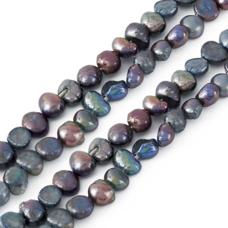 Elecrelive Freshwater Pearls for Jewelry Black Irregular Baroque Pearl Beads 57mm Real Gemstone 76pcsStrand for Earrings Bracelets Necklaces DIY Crafts