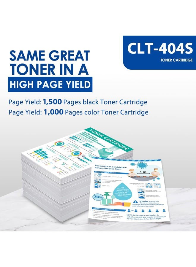 MOLIMER CLT-K404S, CLT-C404S, CLT-M404S, CLT-Y404S Toner Cartridge Set - 4 Pack Black Cyan Magenta Yellow Replacement for Samsung 404 404s clt404s clt-404s Toner for C430W C480FW C43x C48x Printer Toner - Image 3