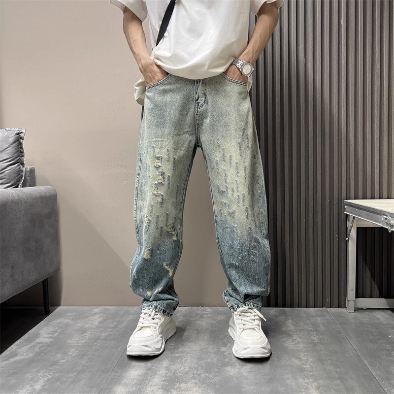 Unisex Classic Denim Jeans Loose Fit Daily Outdoor Wear - Image 2