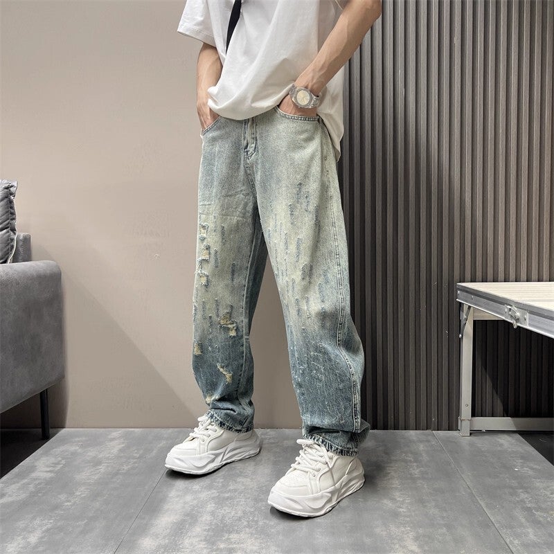 Unisex Classic Denim Jeans Loose Fit Daily Outdoor Wear - Image 4