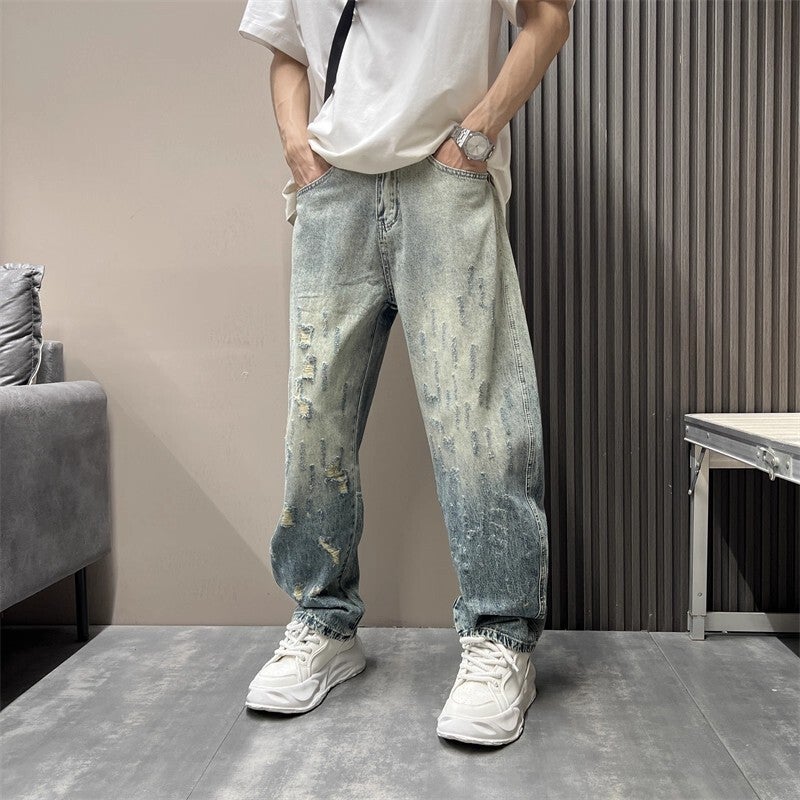 Unisex Classic Denim Jeans Loose Fit Daily Outdoor Wear - Image 3