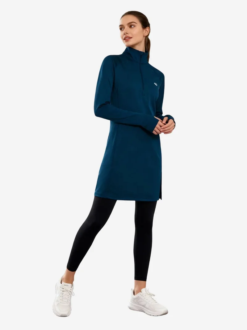 Tommylife TOMMY Long-sleeve Knit Tunic Top With Half Turtleneck