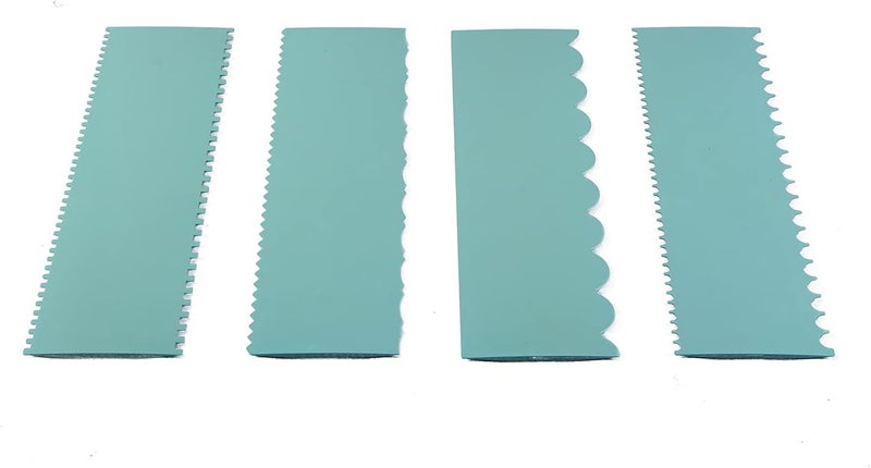 GA-DE ABS PLASTIC Cake Decorative Tall Scraper Pack of 4, SKY BLUE - Image 3