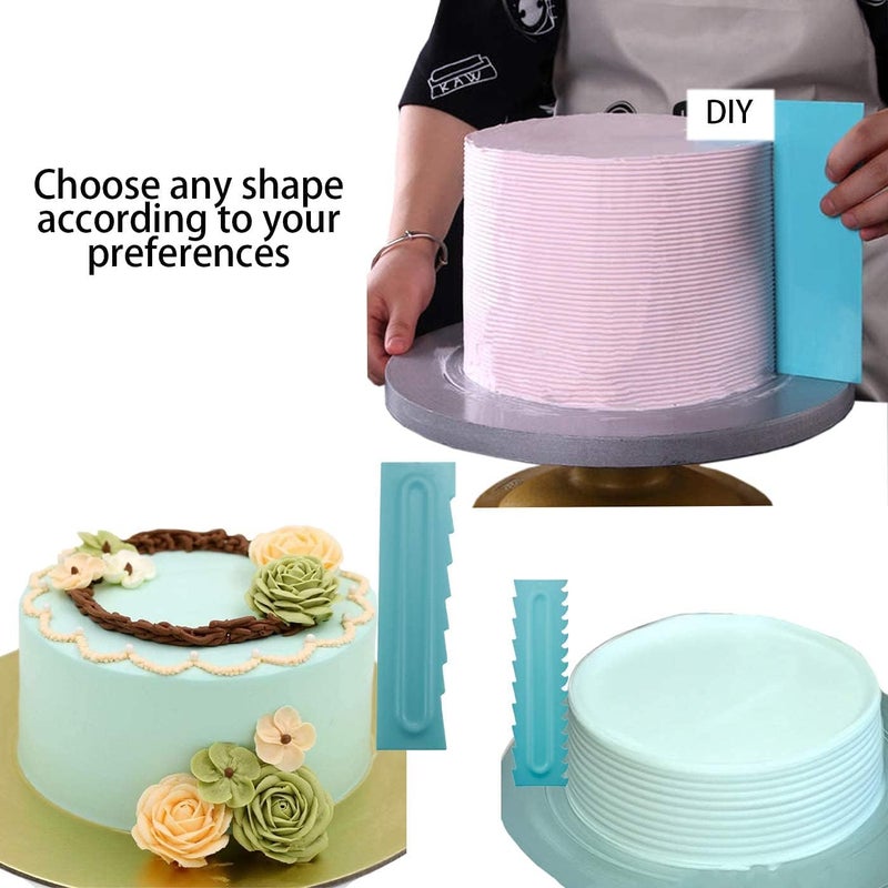GA-DE ABS PLASTIC Cake Decorative Tall Scraper Pack of 4, SKY BLUE - Image 4