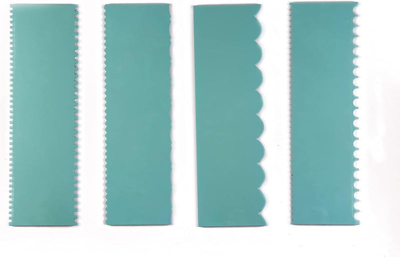 GA-DE ABS PLASTIC Cake Decorative Tall Scraper Pack of 4, SKY BLUE - Image 2