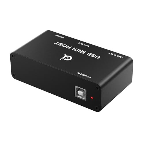 DigitalLife Standalone MIDI Host Box with Indicator Light, 1 Input/1 Output, 5-Pin DIN MIDI Interface for Connecting USB MIDI Keyboards and Controllers (Black, Metal, UMH-10) - Image 2