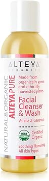 Alteya Organic Facial Cleanser Wash 150ml Vanilla and Geranium USDA Certified Organic 100 Biodegradable Soap Natural Vegan Purifying Liquid Face Cleanser for all Skin Types - Image 1