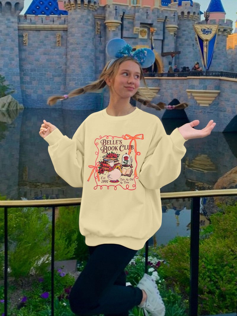 FASHGL Magical Kingdom Sweatshirt for Women Magic Shirt Family Vacation Sweater Cute Castle Graphic Long Sleeve Pullover Tops - Image 4