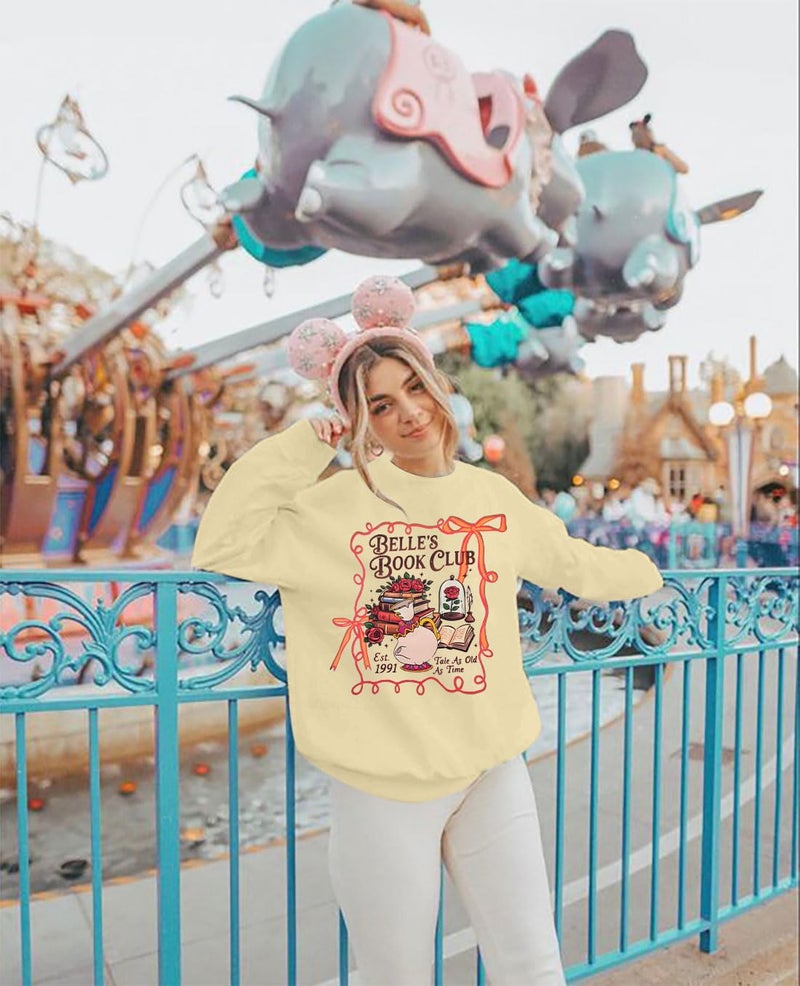 FASHGL Magical Kingdom Sweatshirt for Women Magic Shirt Family Vacation Sweater Cute Castle Graphic Long Sleeve Pullover Tops - Image 5